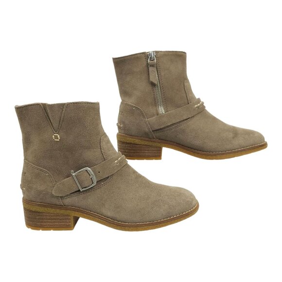 Sperry Side Zip Suede Ankle Boots Womens Size US 6.5 UK 4 EU 37 Taupe STS85464 - Picture 2 of 12